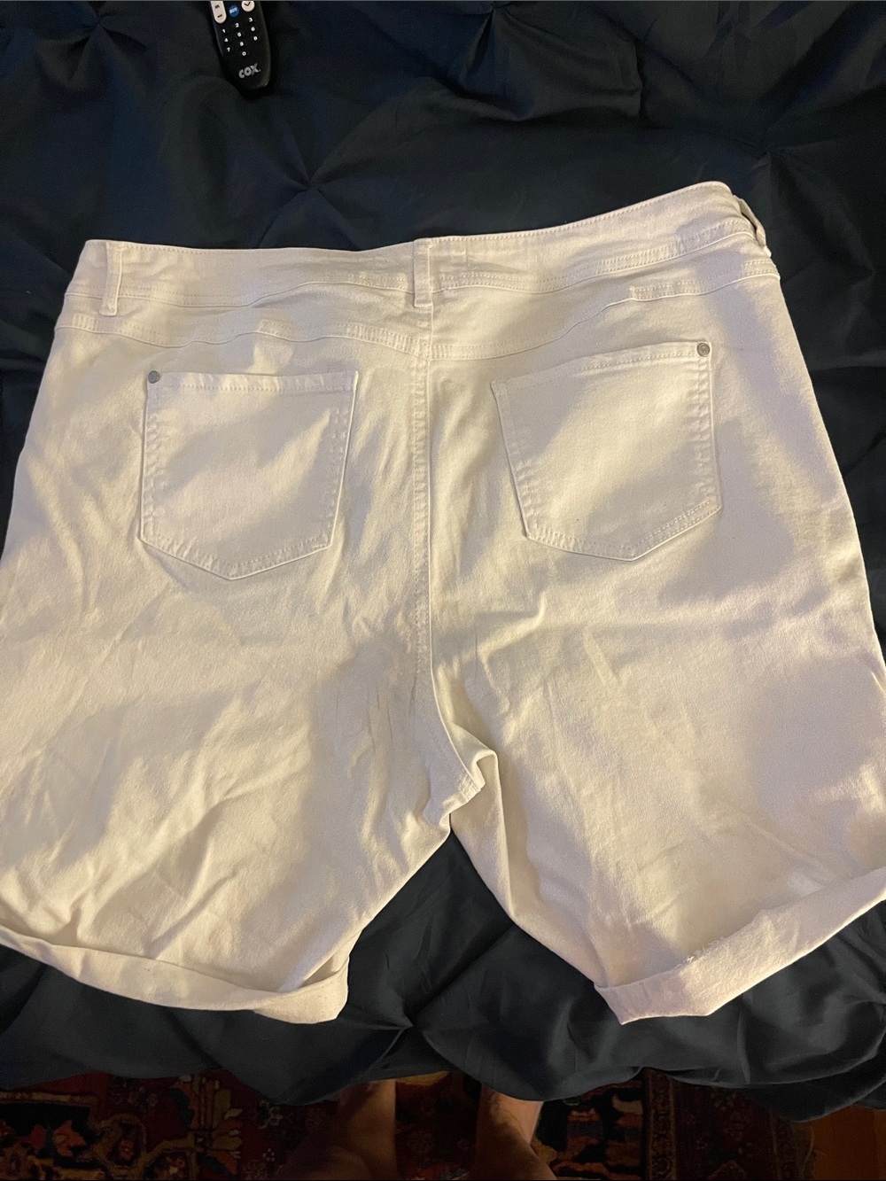 Cato White Distressed Denim Roll-Hem Shorts - Picture 5 of 5